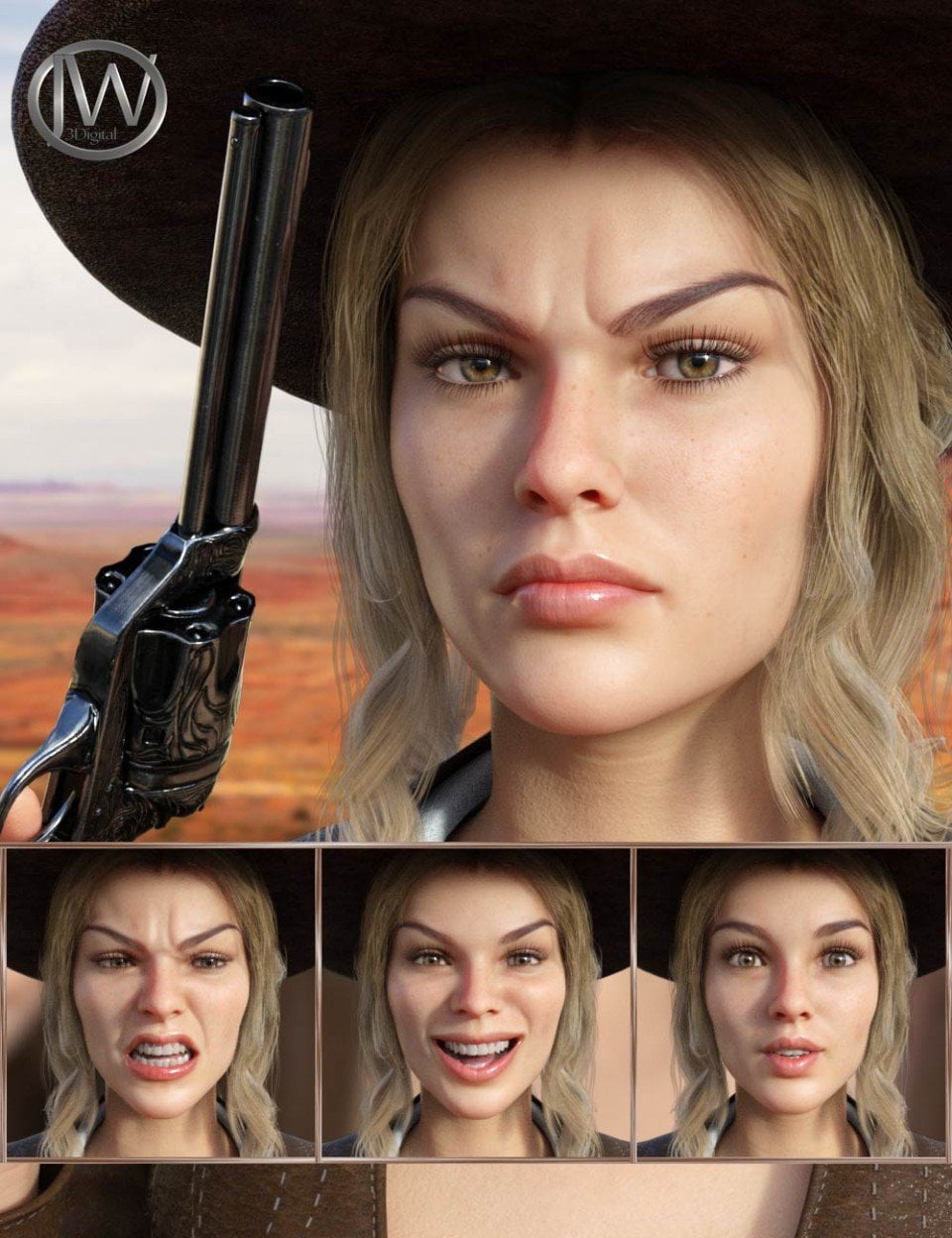 Western Girl - Expressions for Genesis 8 Female and Honni 8