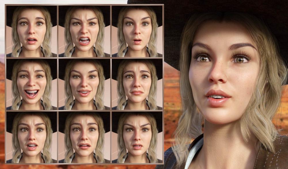Western Girl - Expressions for Genesis 8 Female and Honni 8
