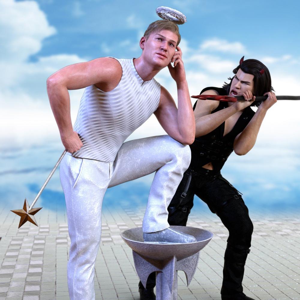 Z Angel and Devil Cosplay Props and Poses