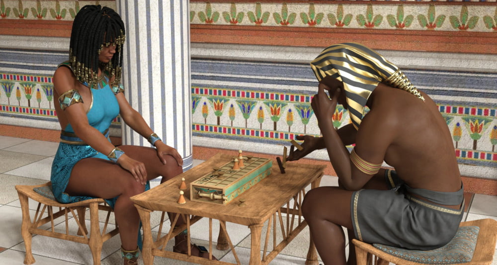 Egyptian Senet Game and Poses for Genesis 8