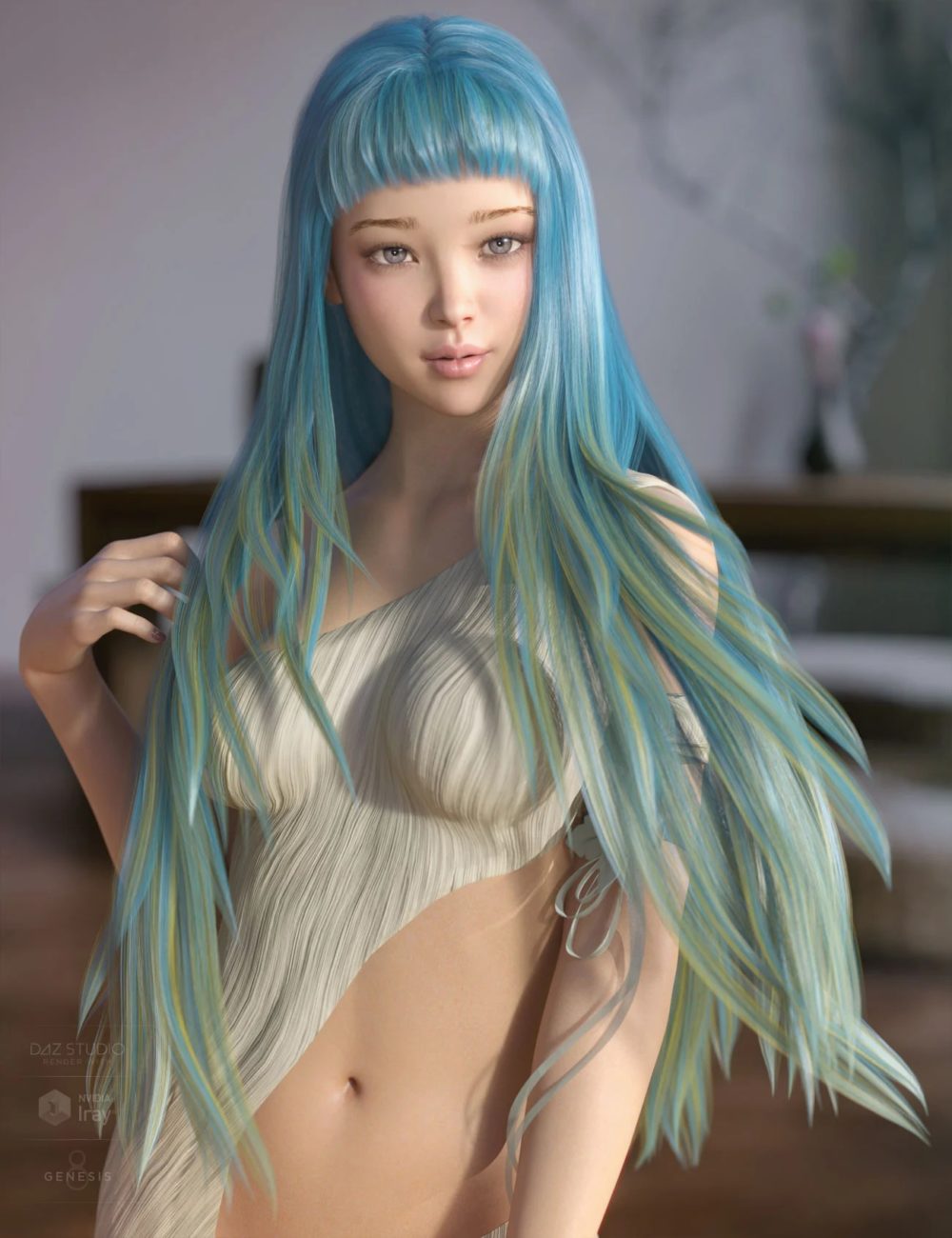 Neve Hair for Genesis 3 and 8 Females