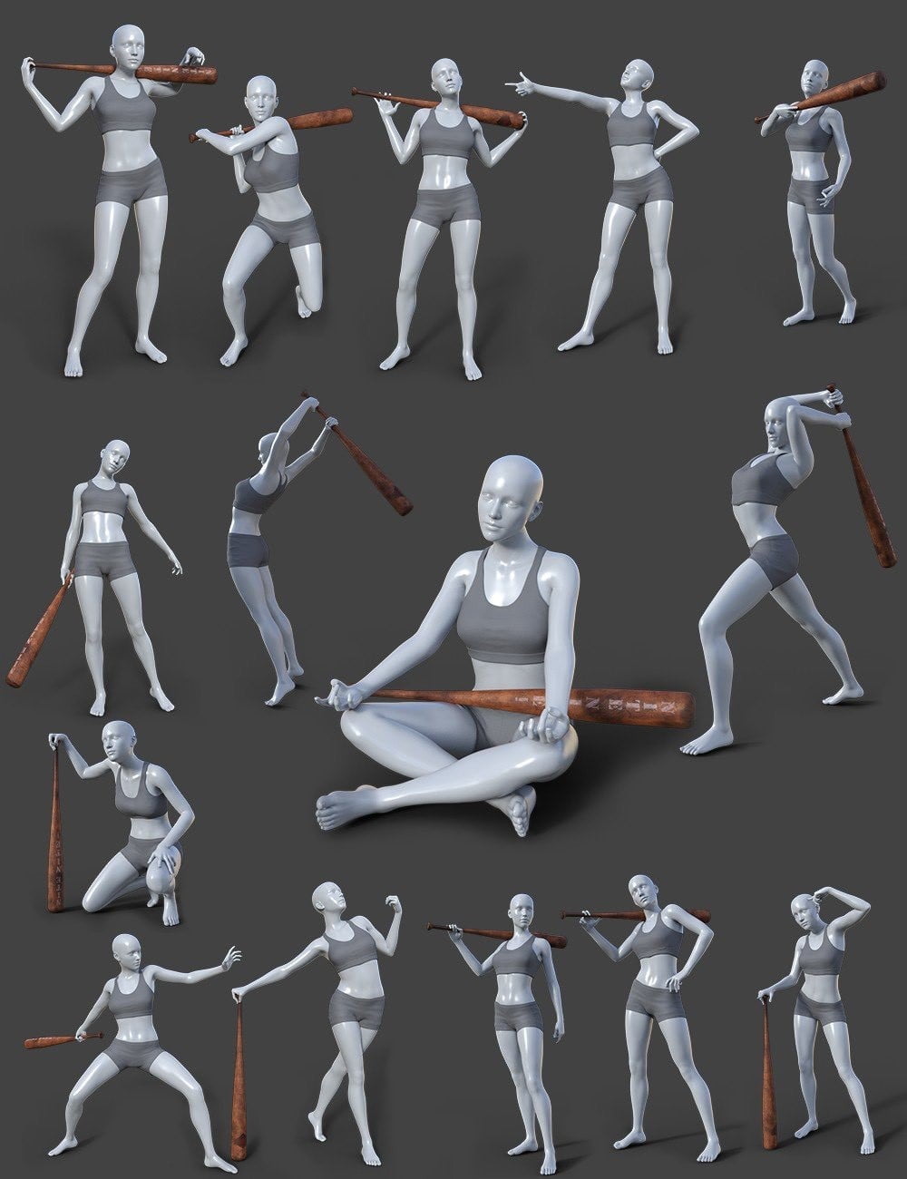 MadBat Prop Poses and Expressions for Genesis 8 Female