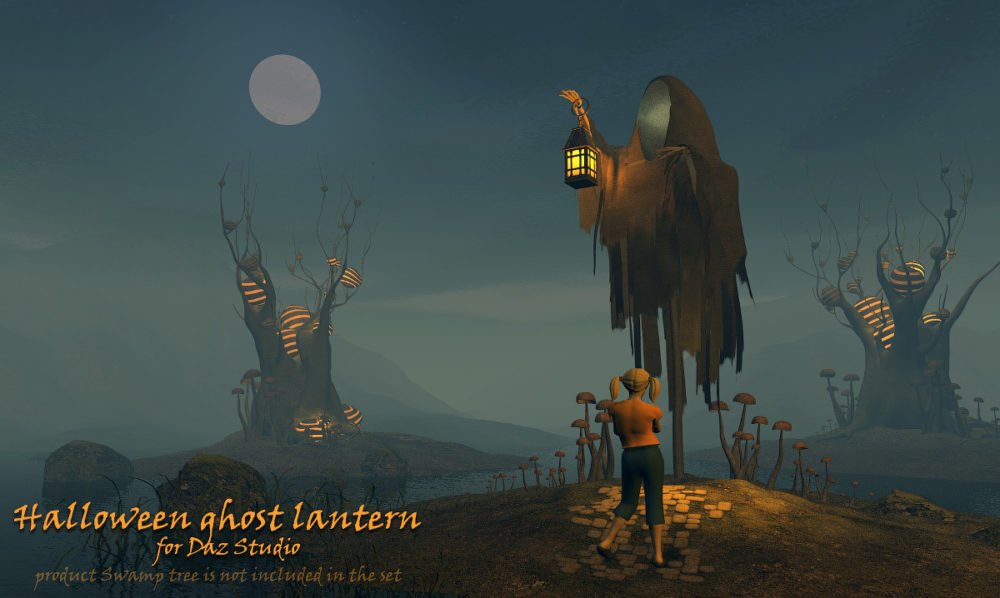 Halloween ghost lantern for Daz Studio