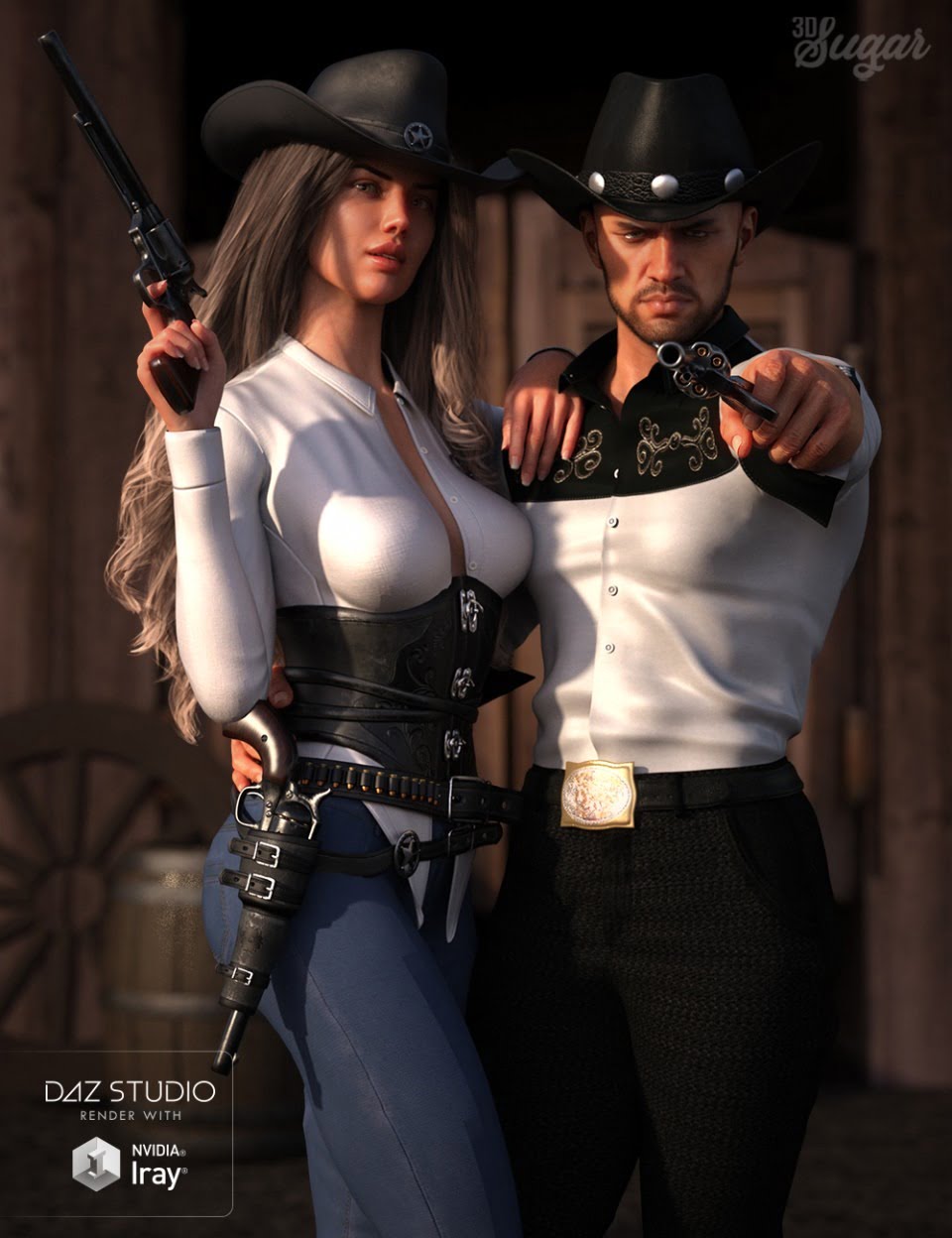 Desperado Gun Poses and Prop for Genesis 8 Male