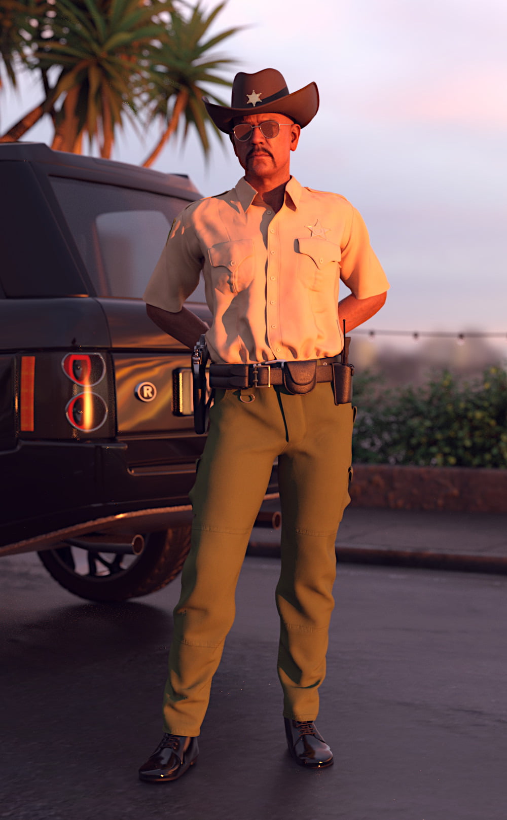dForce Sheriff Uniform and Props for Genesis 8 Males