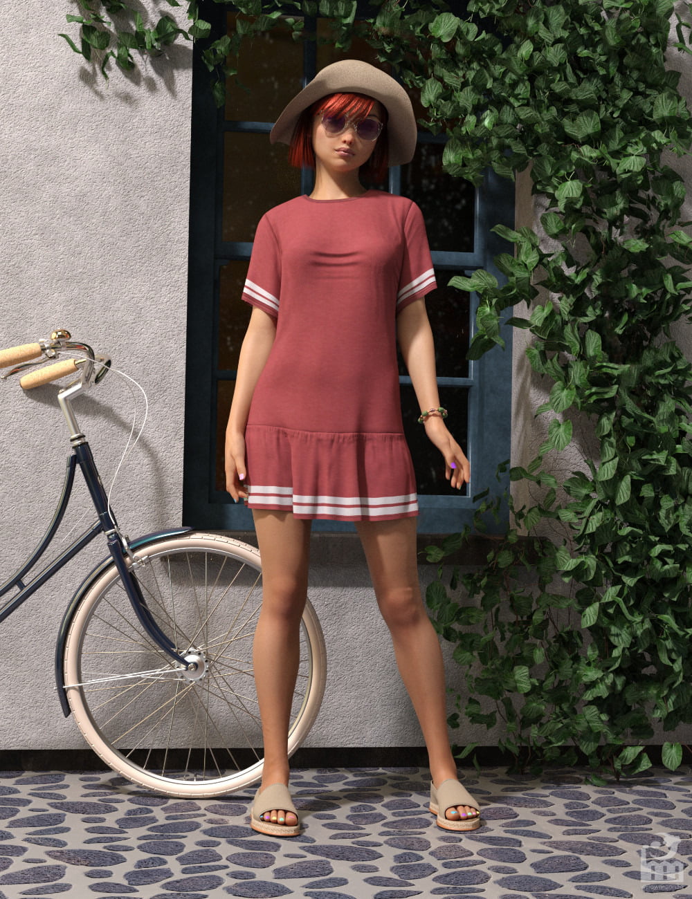 dForce Sunshine Girl Outfit for Genesis 8 Females