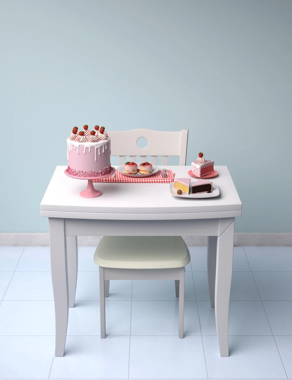 Eat Cake Poses and Props for Genesis 8 Female