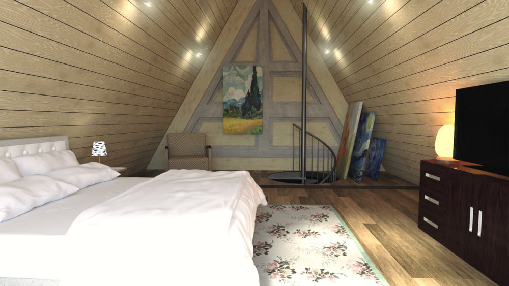 Modern Attic Bedroom