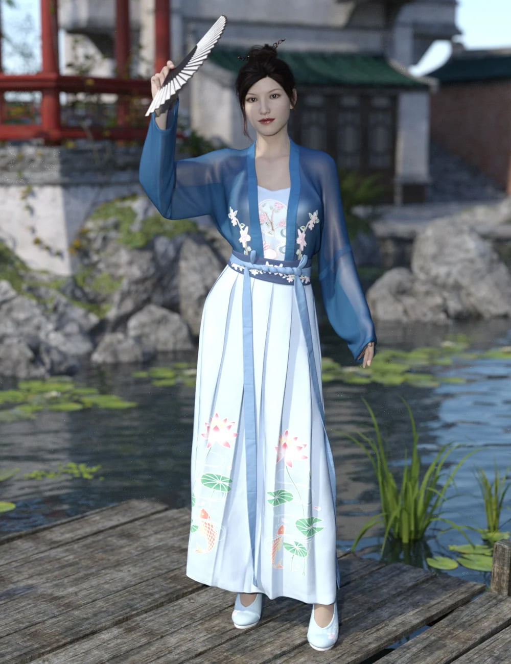 dForce Song Dynasty Female Suit for Genesis 8 Females
