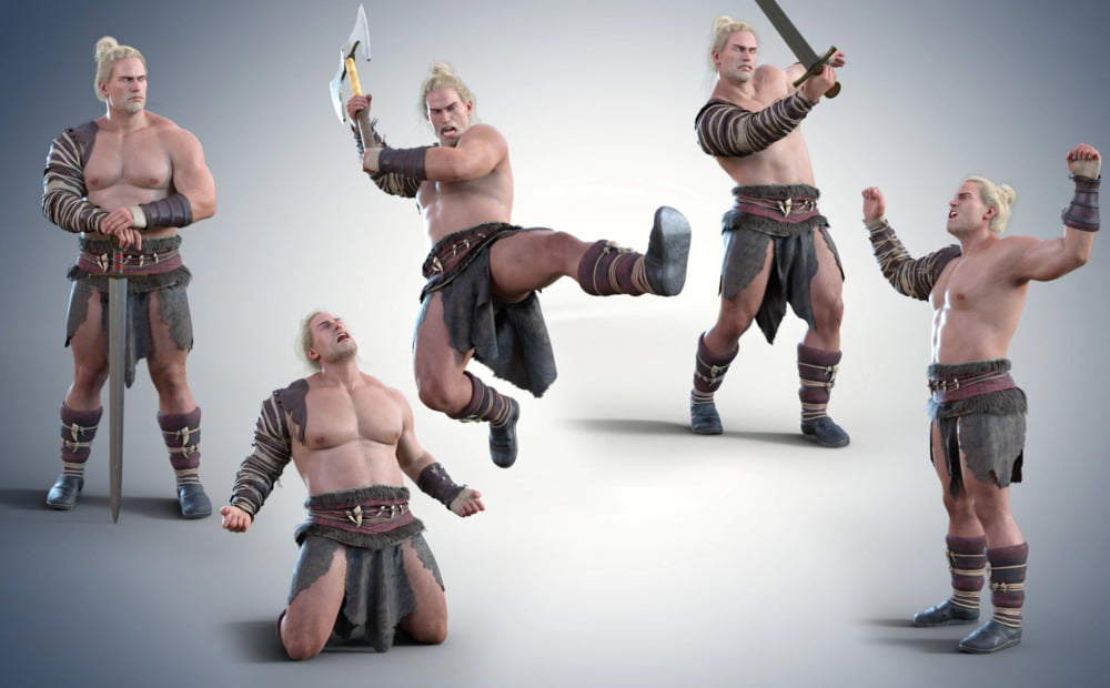 Z Norse Warrior Poses and Expressions for Kjaer 8