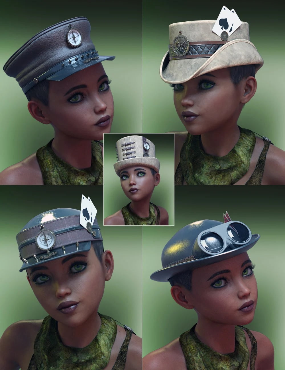 Steam Punk Hats for Genesis 8
