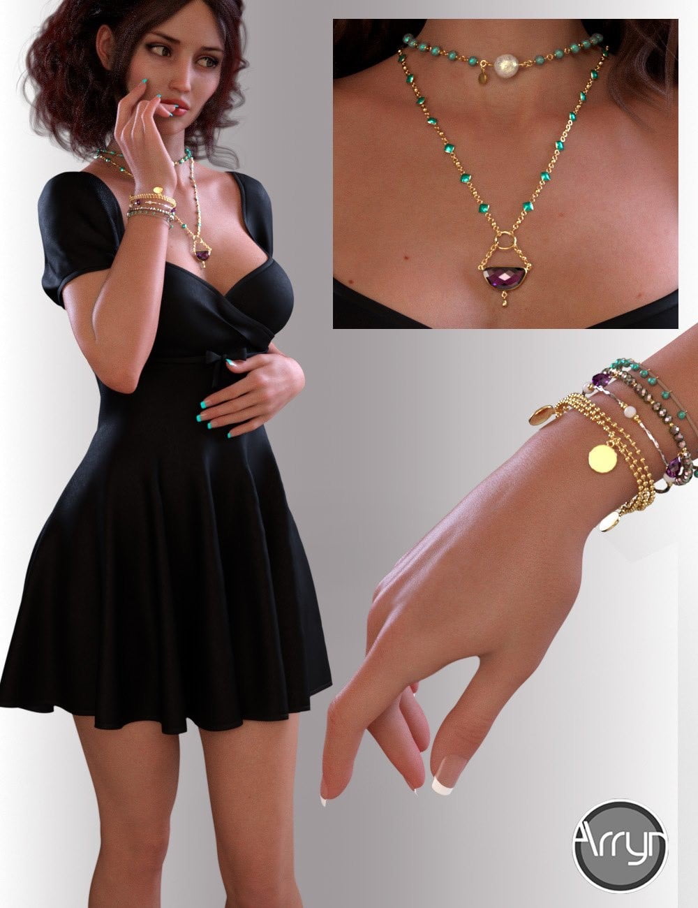 dForce Beth Holiday Outfit for Genesis 8 Female(s)