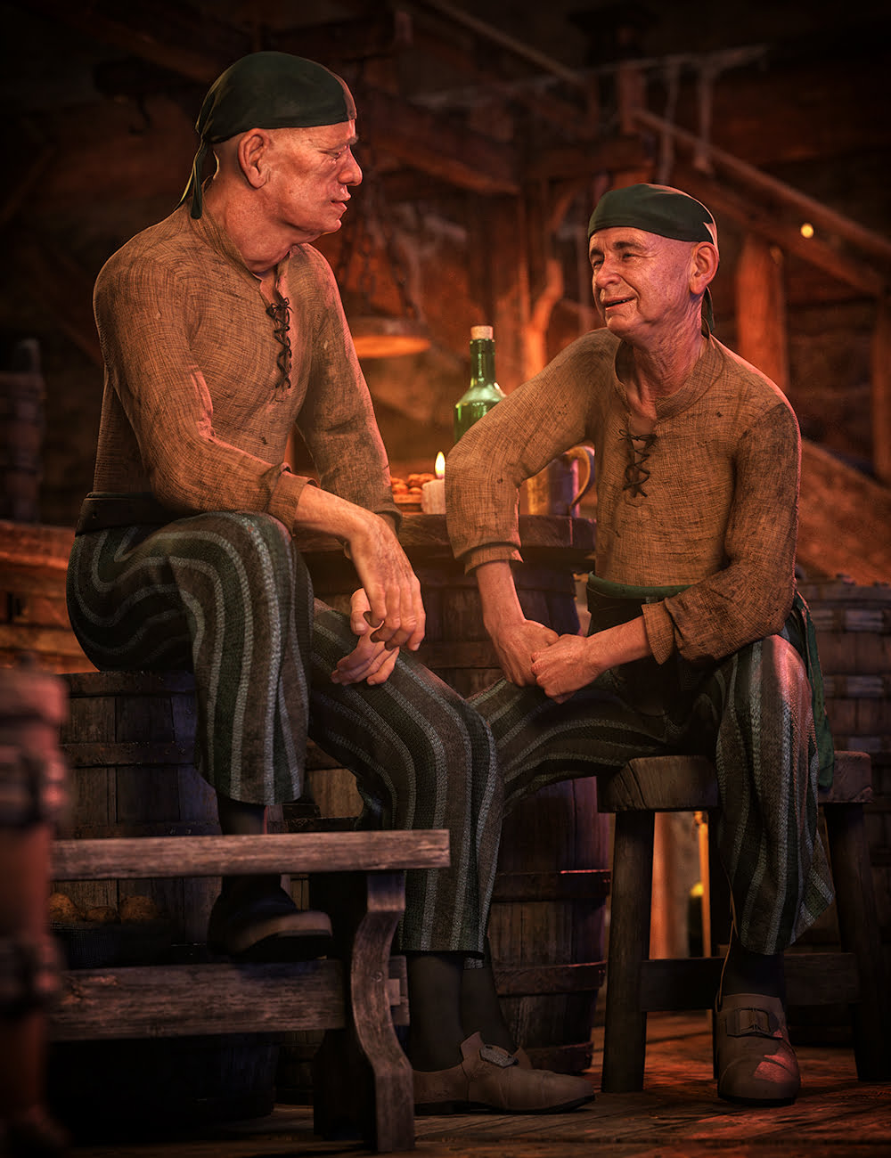 dForce Bilge Salt Outfit for Genesis 8 Male(s)