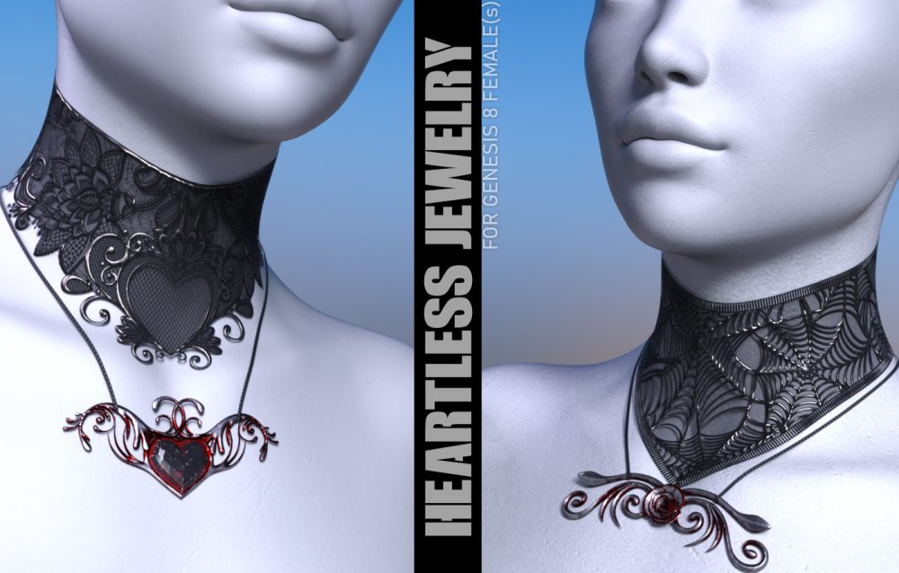Heartless Jewelry for Genesis 8 Females