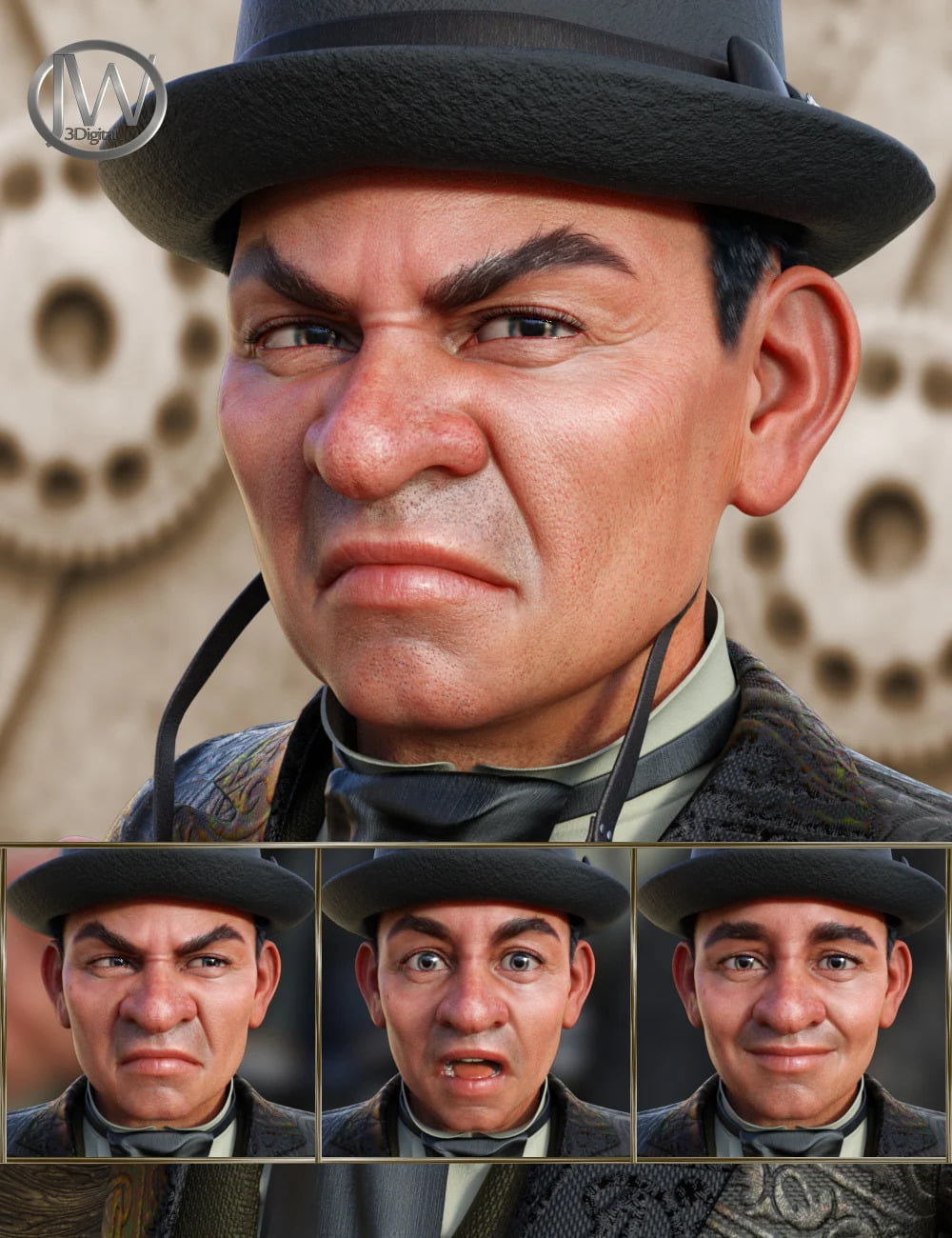 Steampunk – Expressions for Genesis 8 Male and Drutherson 8