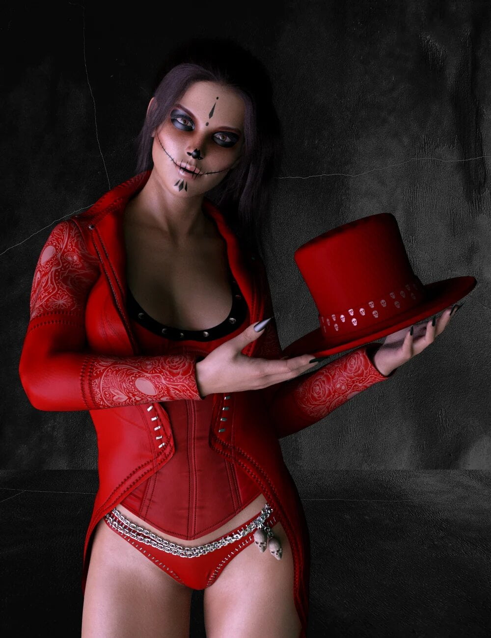 X-Fashion Doctor Skeleton Costume for Genesis 8 Females