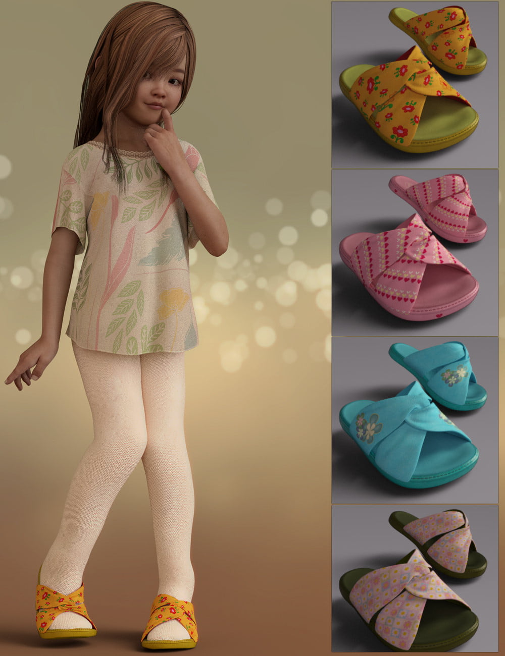 Joyce Sandals for Genesis 8 Female
