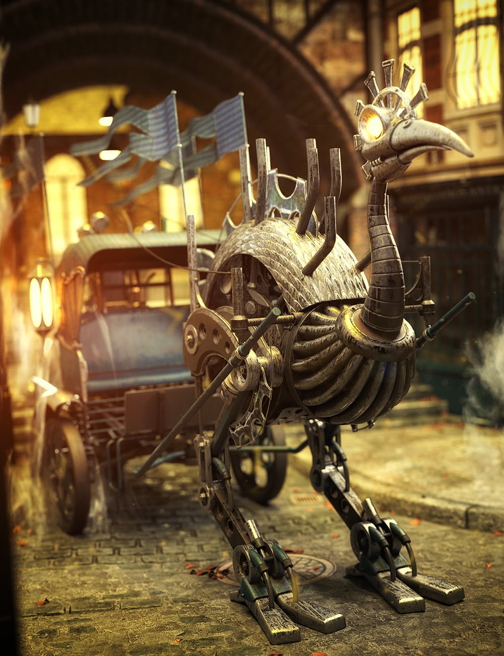 Steam & Punk Textures for the Steampunk Ostrich and Carriage