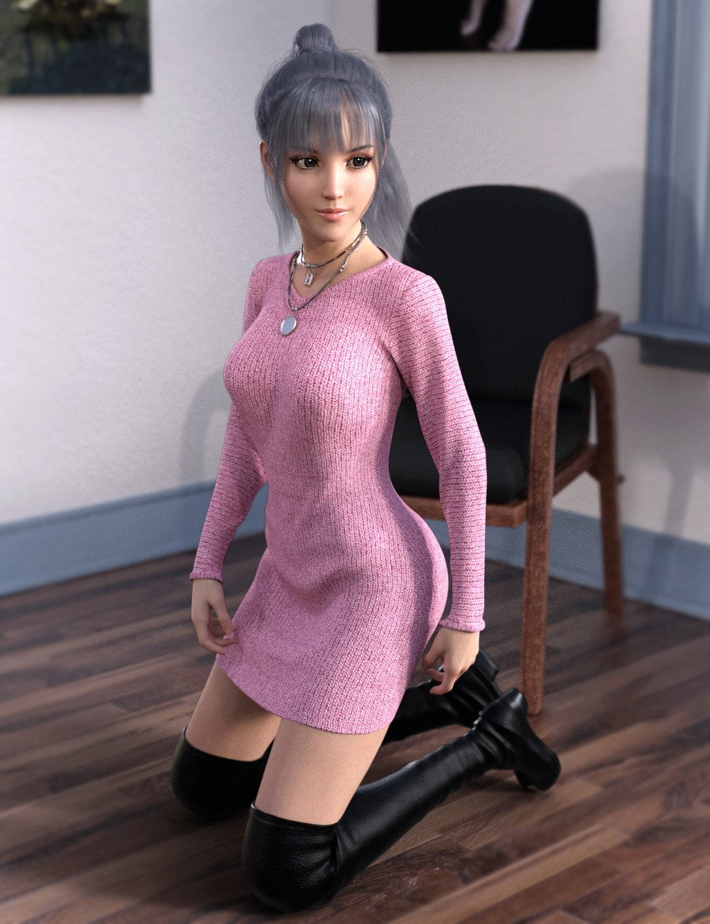 dForce Knit One Piece Outfit for Genesis 8 Females