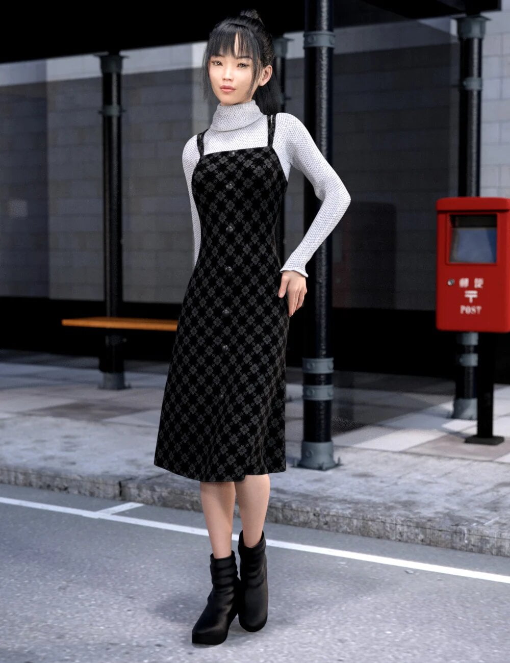 dForce Pinafore Dress for Genesis 8 Females