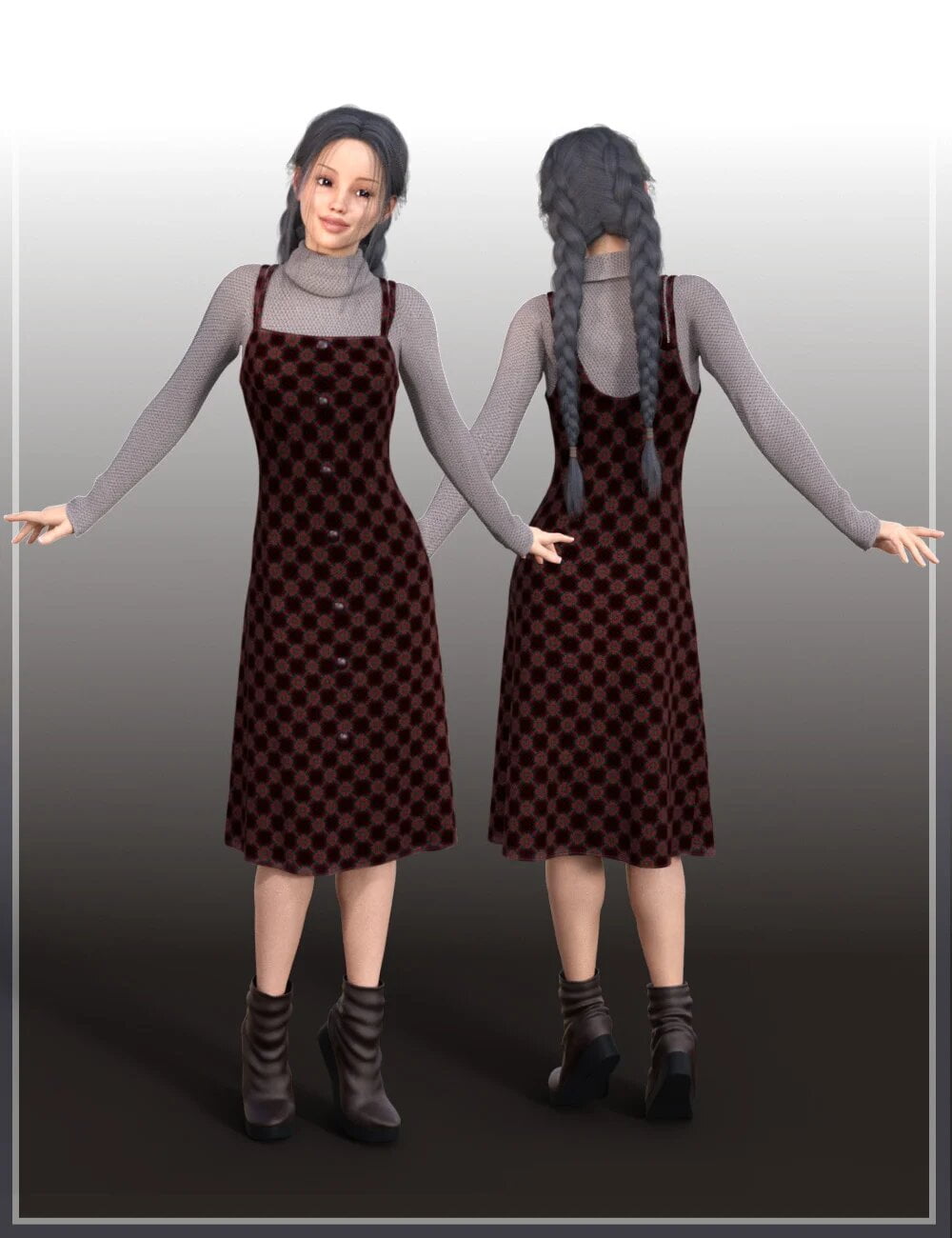 dForce Pinafore Dress for Genesis 8 Females