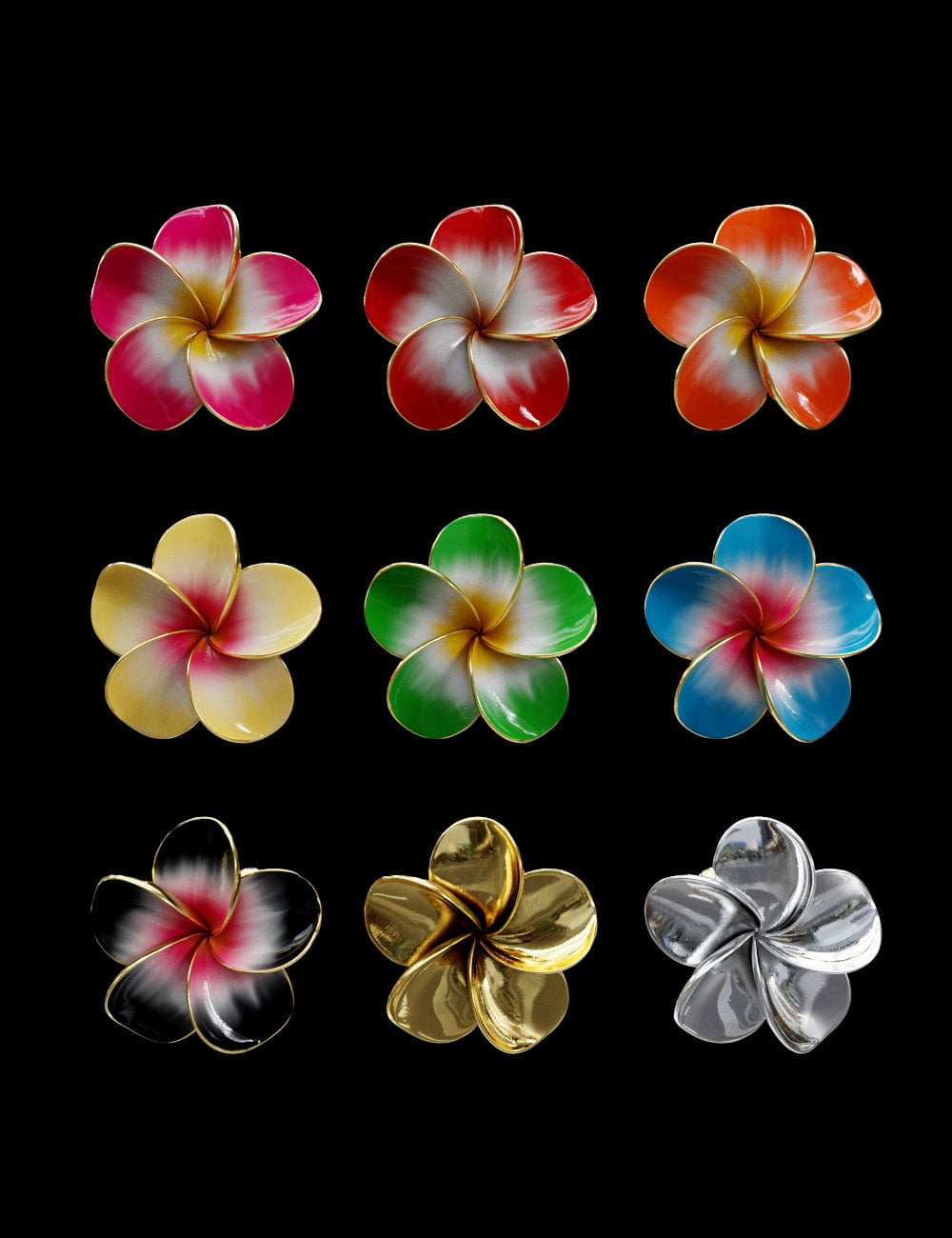 Plumeria Earrings for Genesis 8 and Genesis 3 Female
