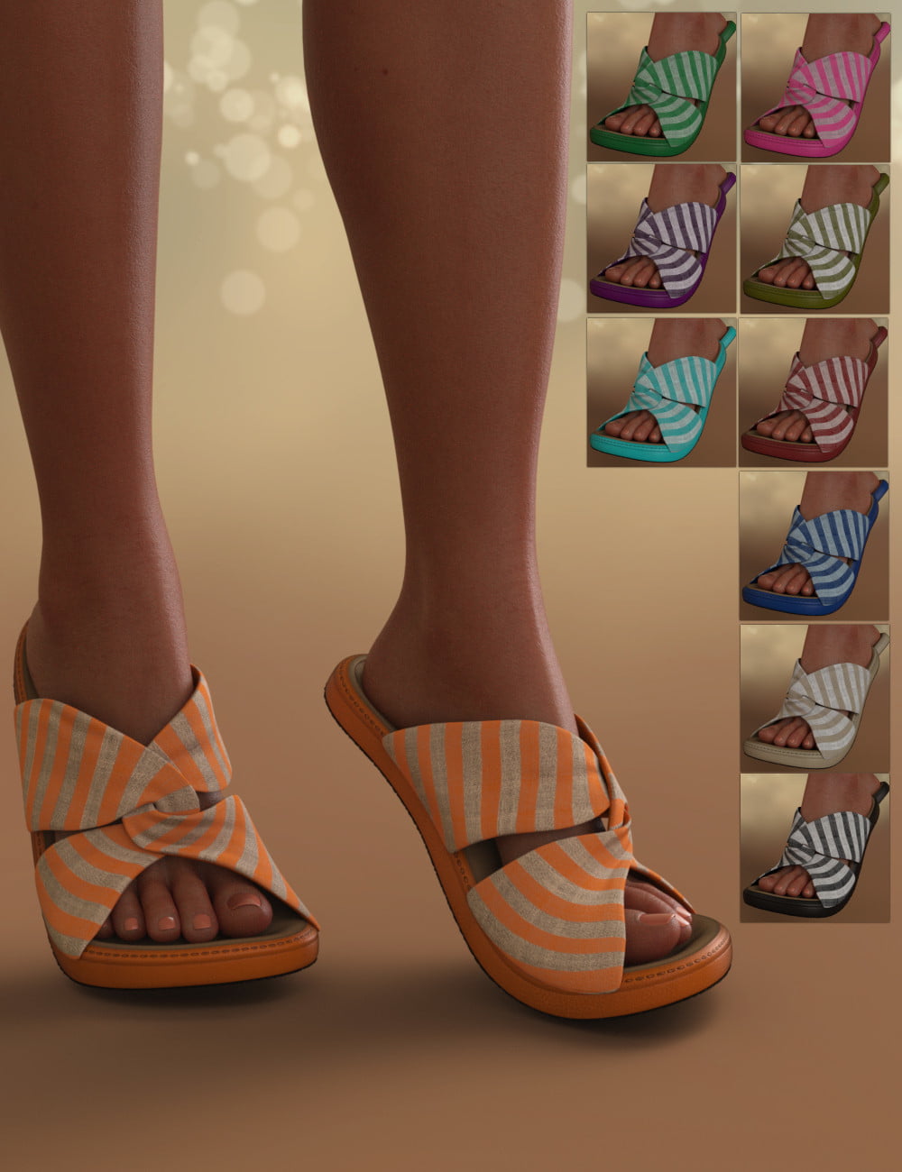 Joyce Sandals for Genesis 8 Female
