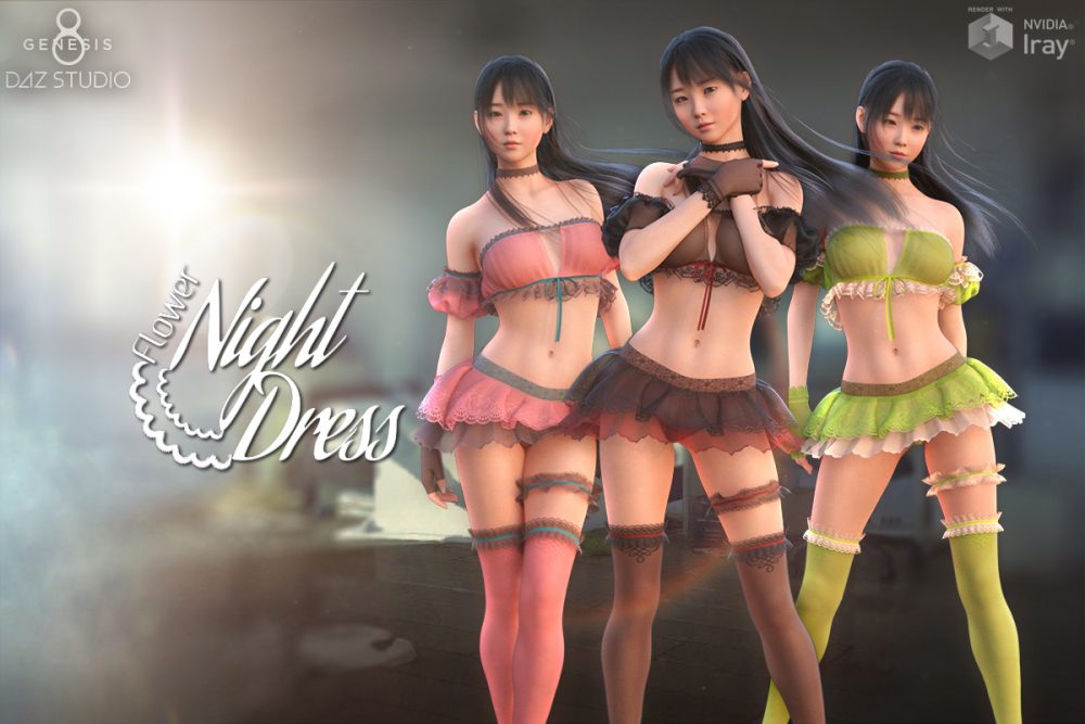 Flower Night Dress Outfit G8F