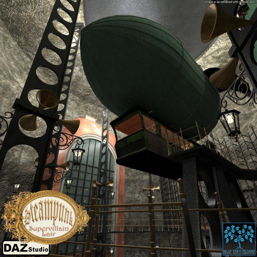 Steampunk Supervillain Lair for Daz