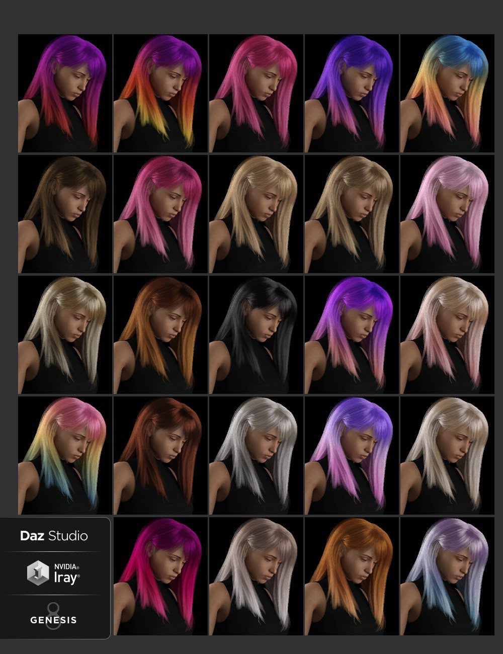 dForce Lexi Hair for Genesis 8 Females