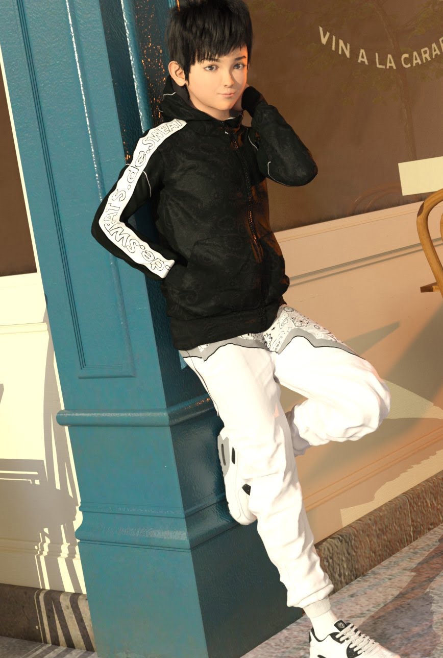 Kin Character and dForce Kin Hair for Genesis 8 Males