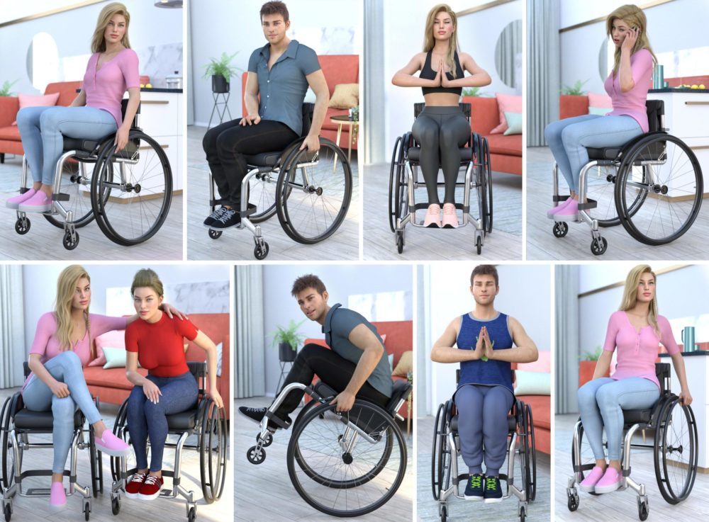Z Everyday Wheelchair and Poses for Genesis 8.1