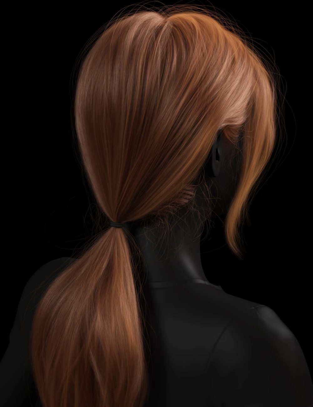 Daz Studio 3D NG 3-in-1 Low Ponytail Hair Accessories - Set 2 Model