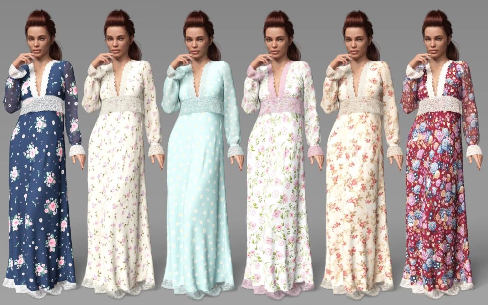 Dforce Yesteryear Nightgown Outfit For Genesis 8 Females