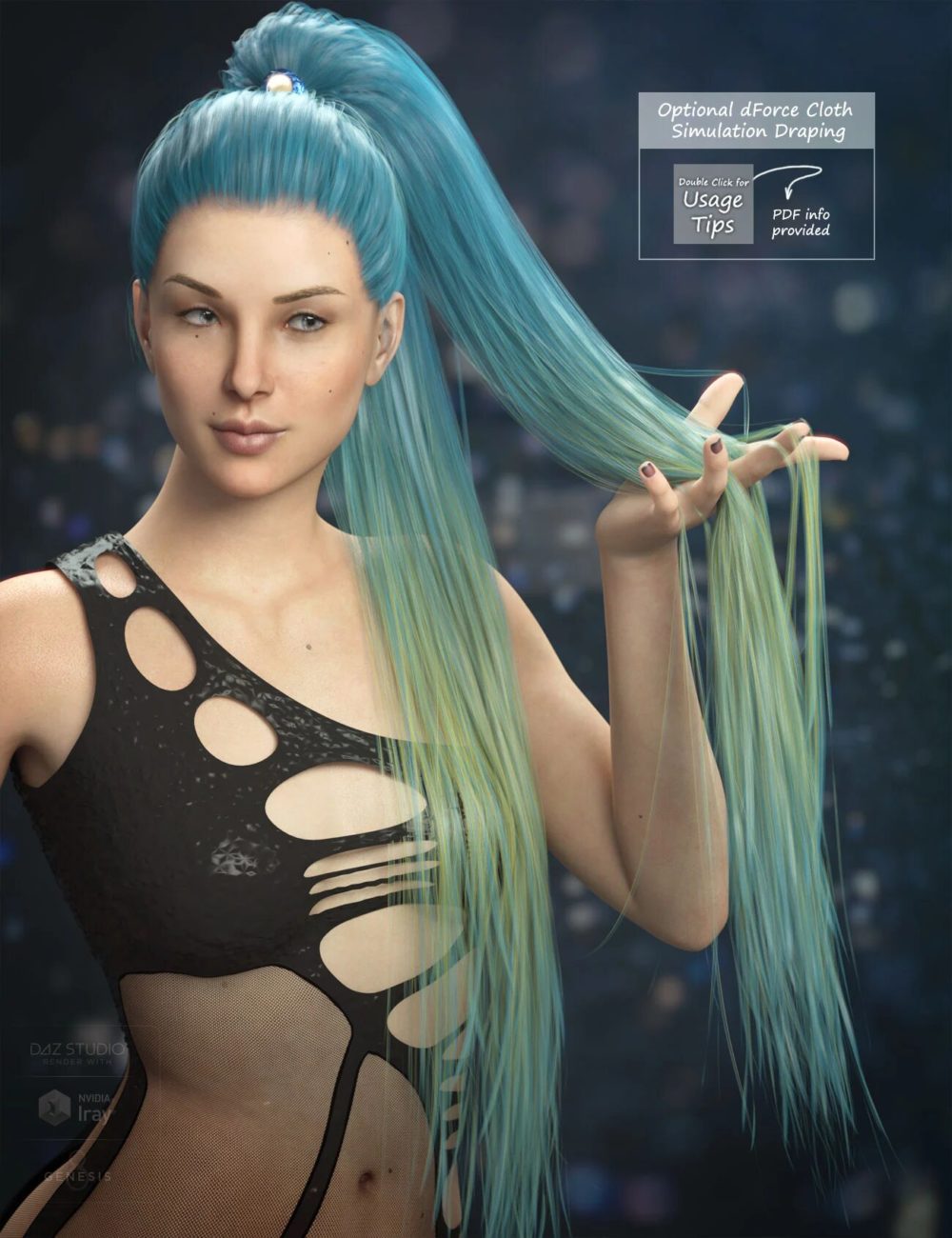 Qiana Hair for Genesis 3 and 8 Females