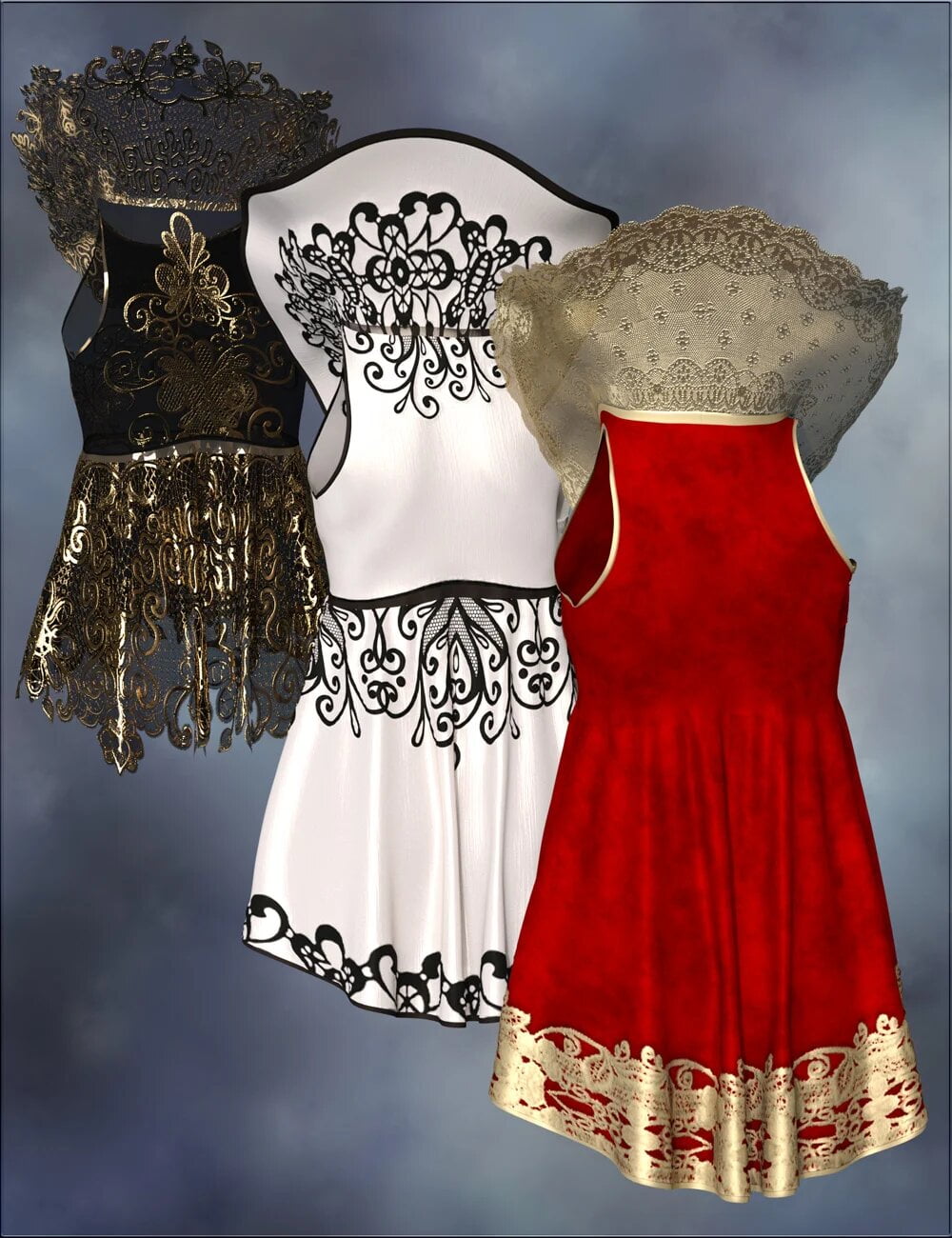 VYK dForce High Collar Peplum