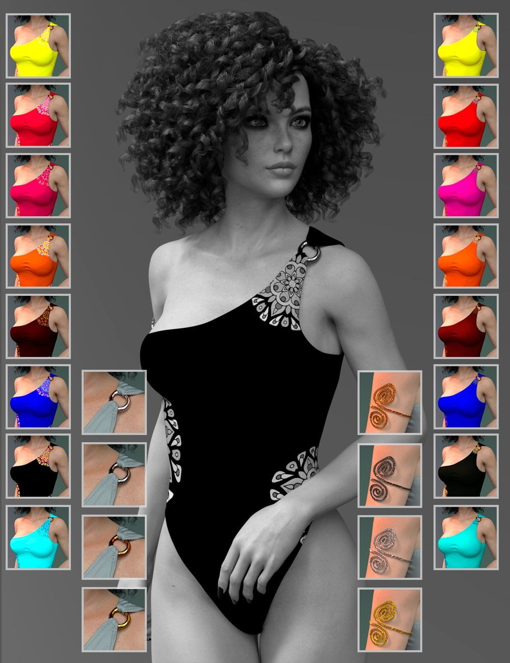 X-Fashion Mandala Swimsuit for Genesis 8 Female(s)