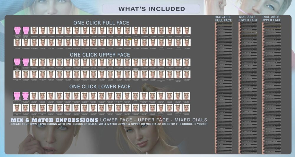 Z Colorful Emotions Mix and Match Expressions for Genesis 8.1 Female