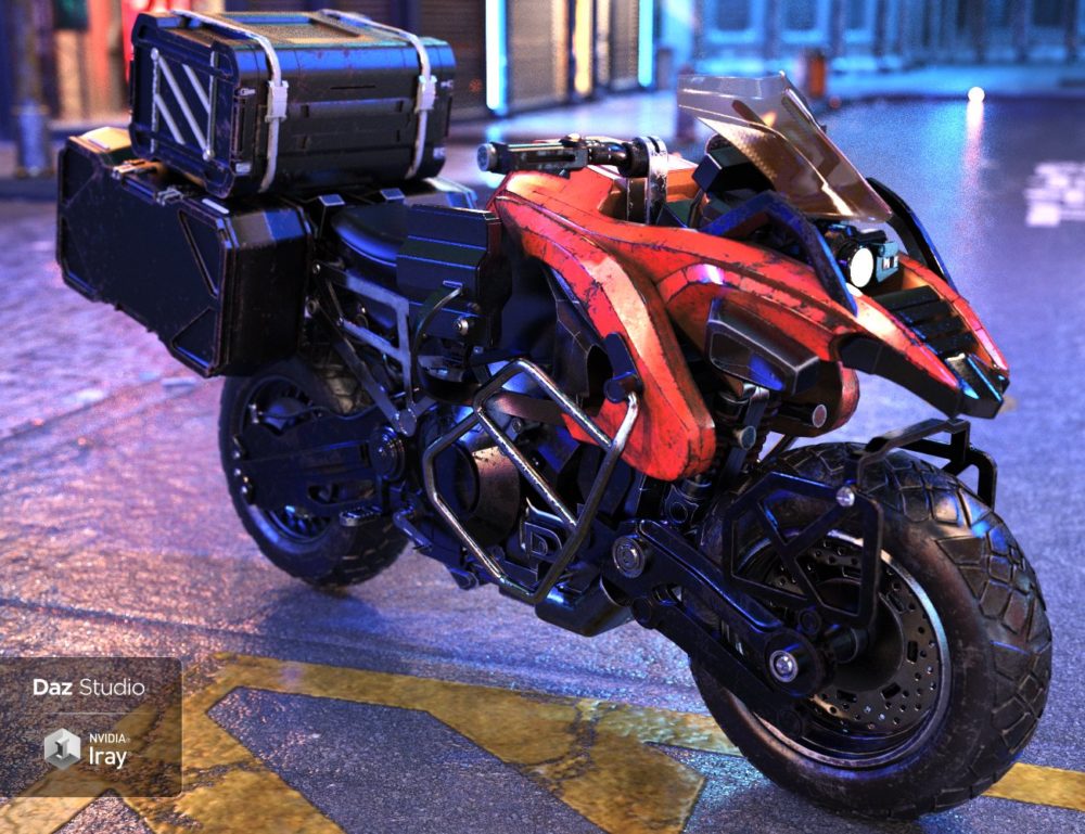 Cyberpunk Motorcycle | 3d Models for Daz Studio and Poser