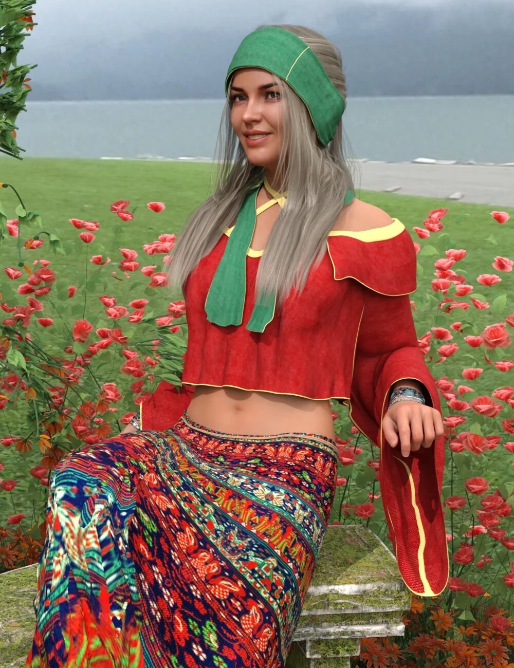 dForce Flower Girl Outfit for Genesis 8 Females