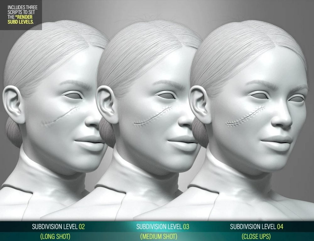 HD Face Staples and Stitches for Genesis 8 Females