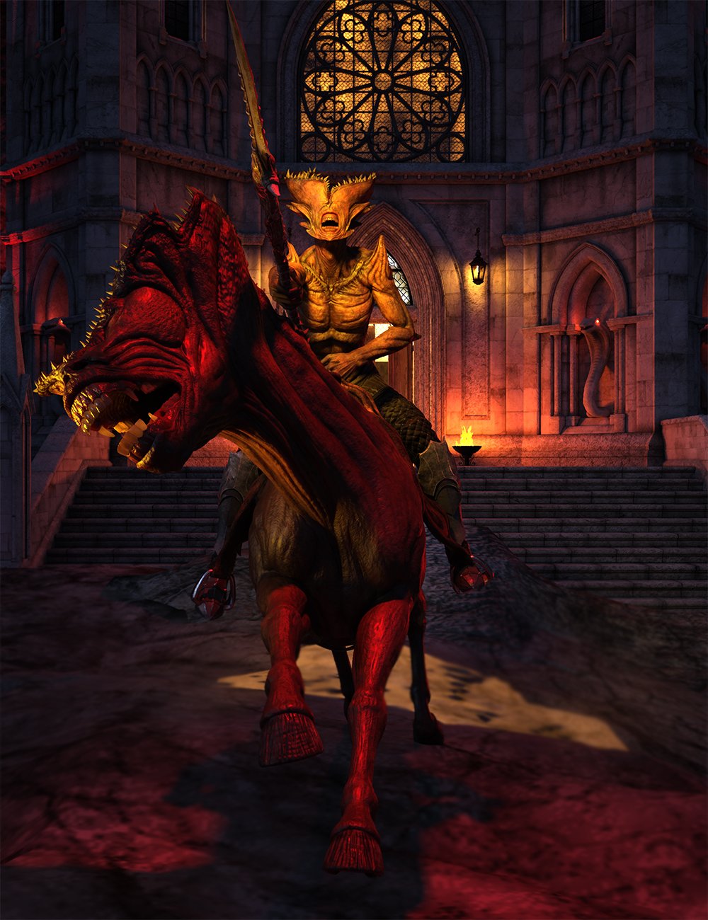 Hell Rider II Poses for Lord of the Abyss and Mount of the Abyss