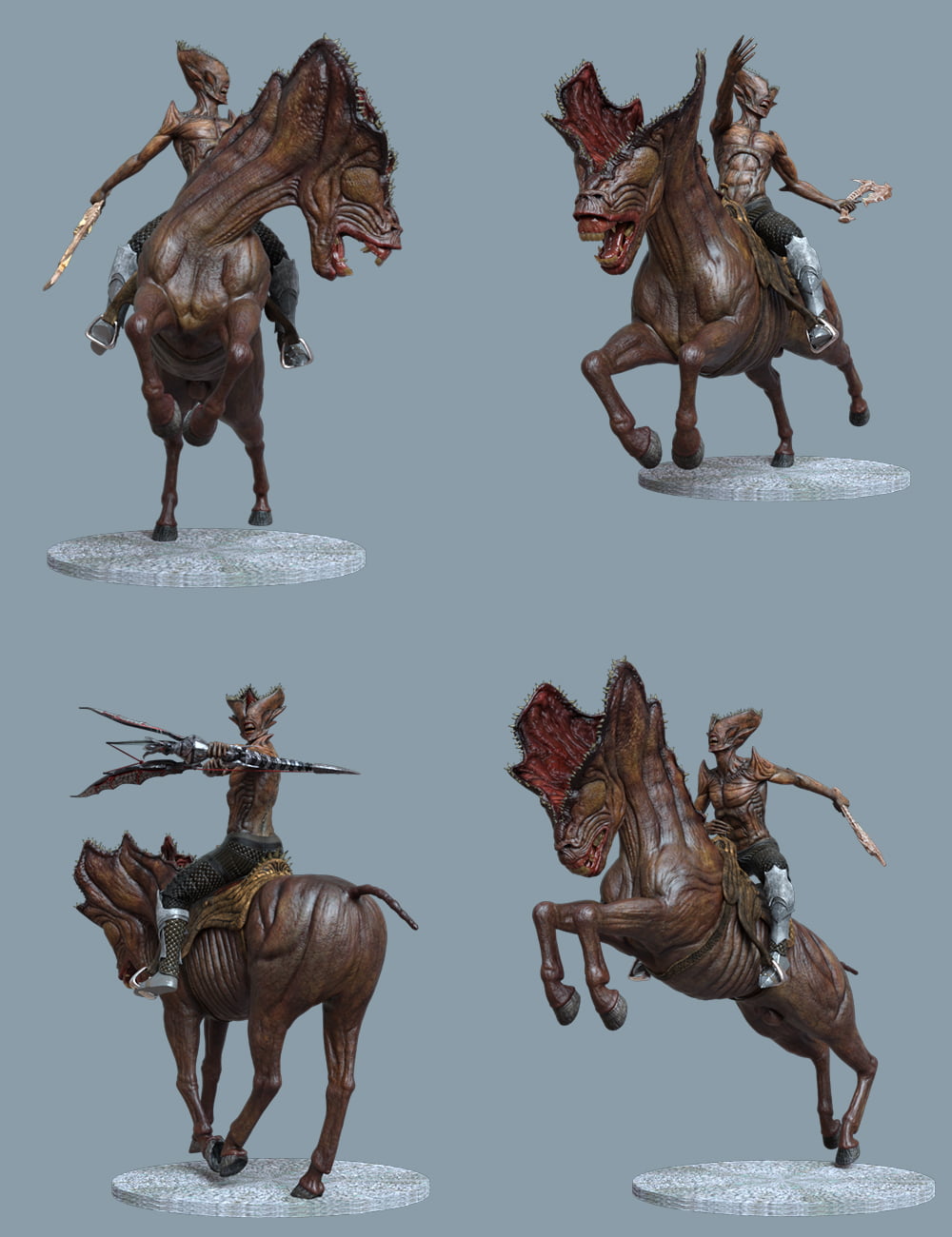 Hell Rider II Poses for Lord of the Abyss and Mount of the Abyss