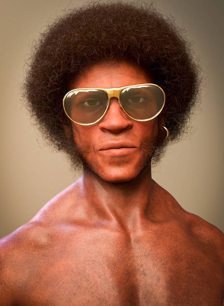 Trevon's 70s Style Character Hair and Outfit for Genesis 8.1 Male