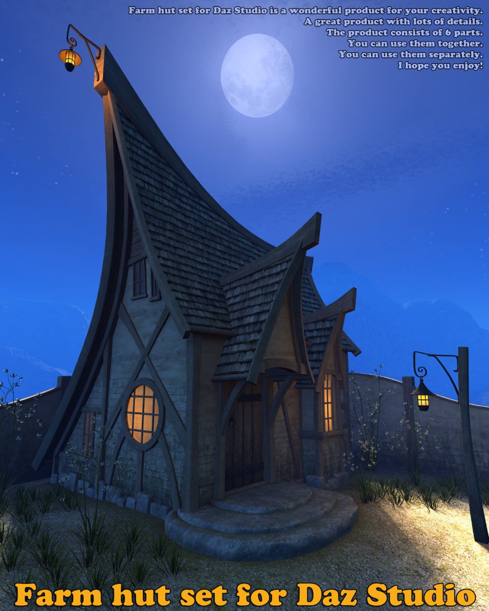 Farm hut set for Daz Studio