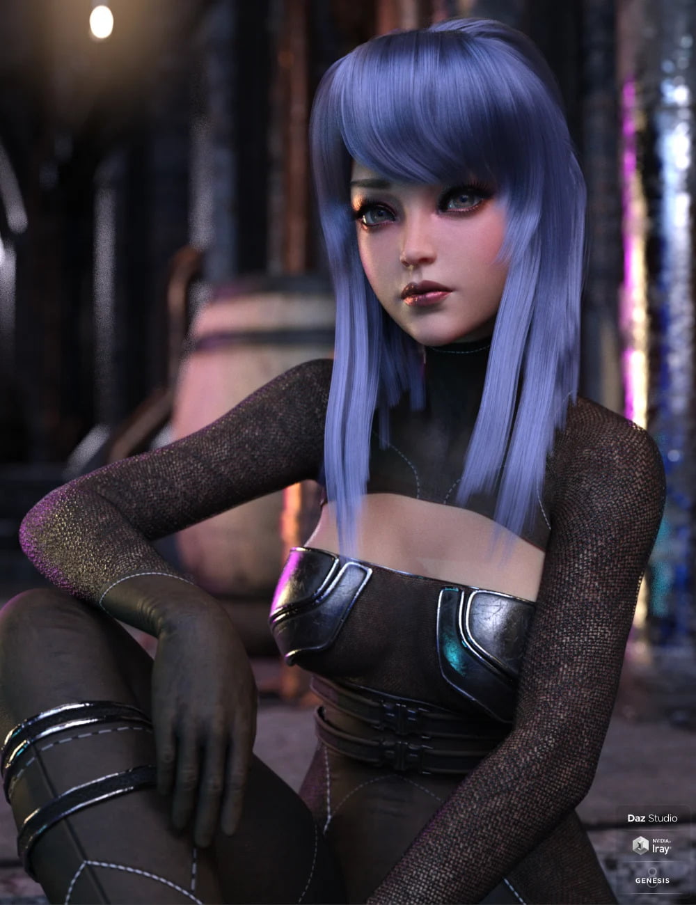 dForce Shadow Cat Hair for Genesis 8.1 Female