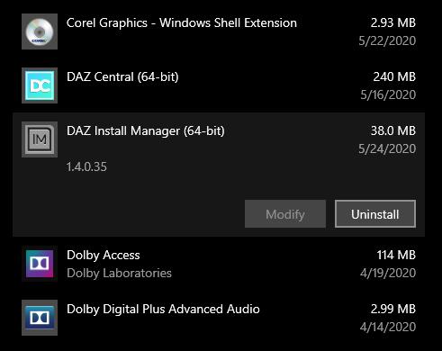 how to remove daz install manager