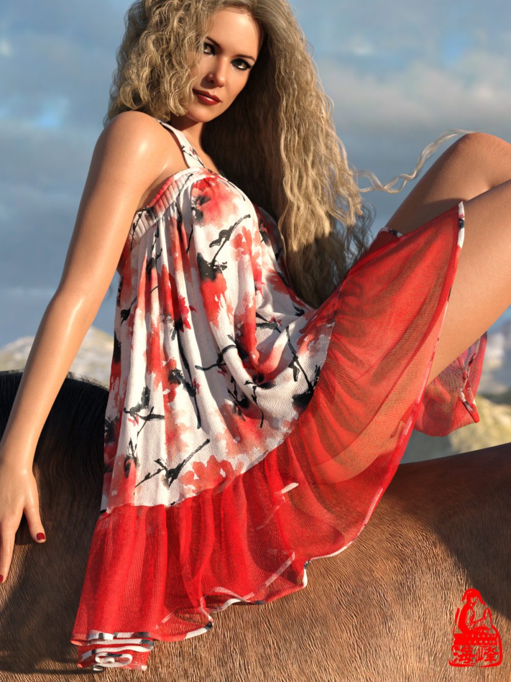 dForce Ruffled Mini Dress for Genesis 8 Female(s)