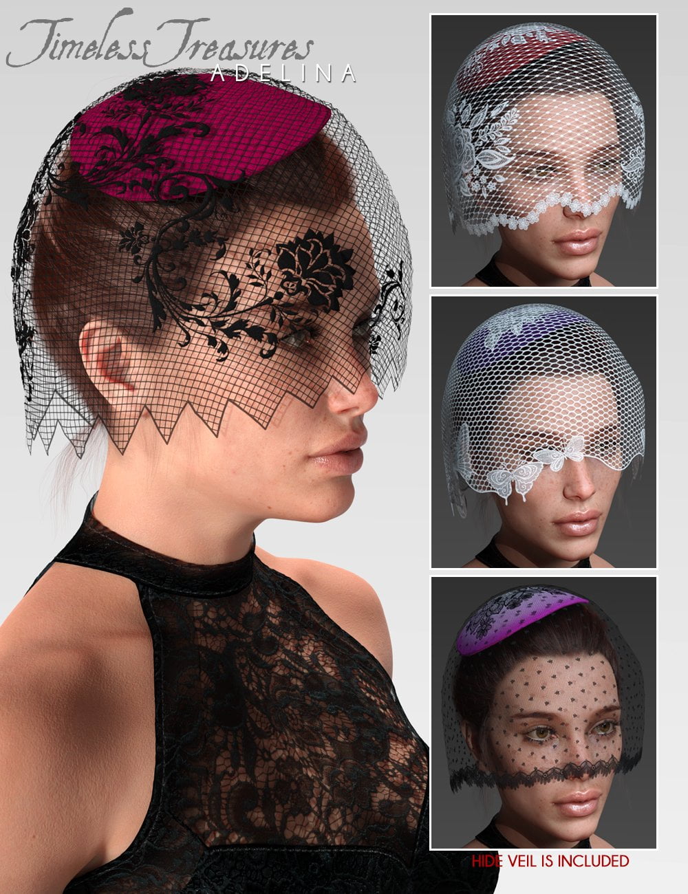 Timeless Treasures Headwear for Genesis 8 Females