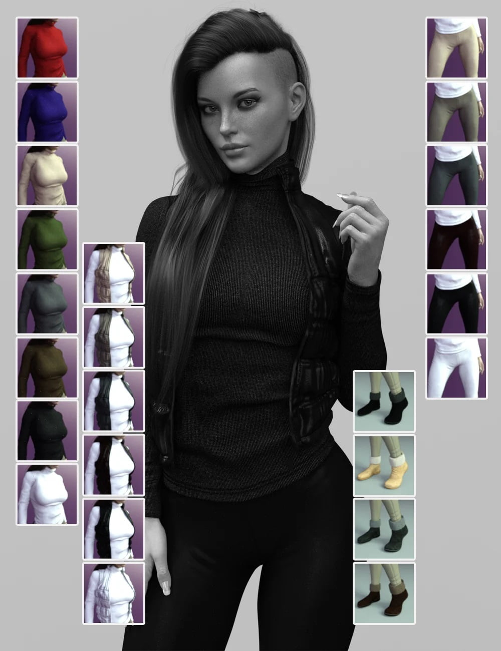 X-Fashion Autumn Winter Outfit for Genesis 8 Females